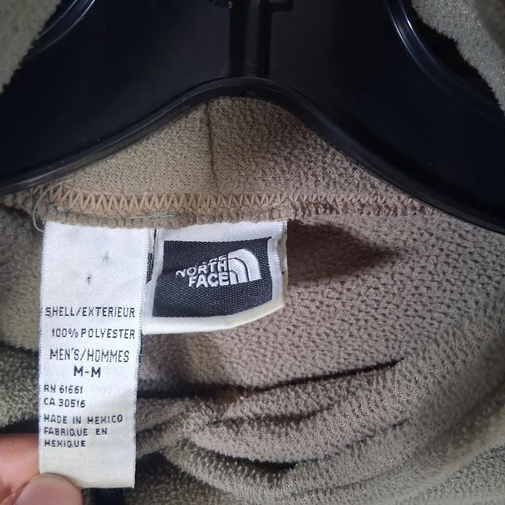 The North Face Polartec Fleece Hoodie Mens Medium Khaki Tan Vintage Y2K Pullover